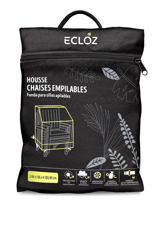 Ecloz - Housse chaises de jardin empilable polyester anthracite ECLOZ - Image 1