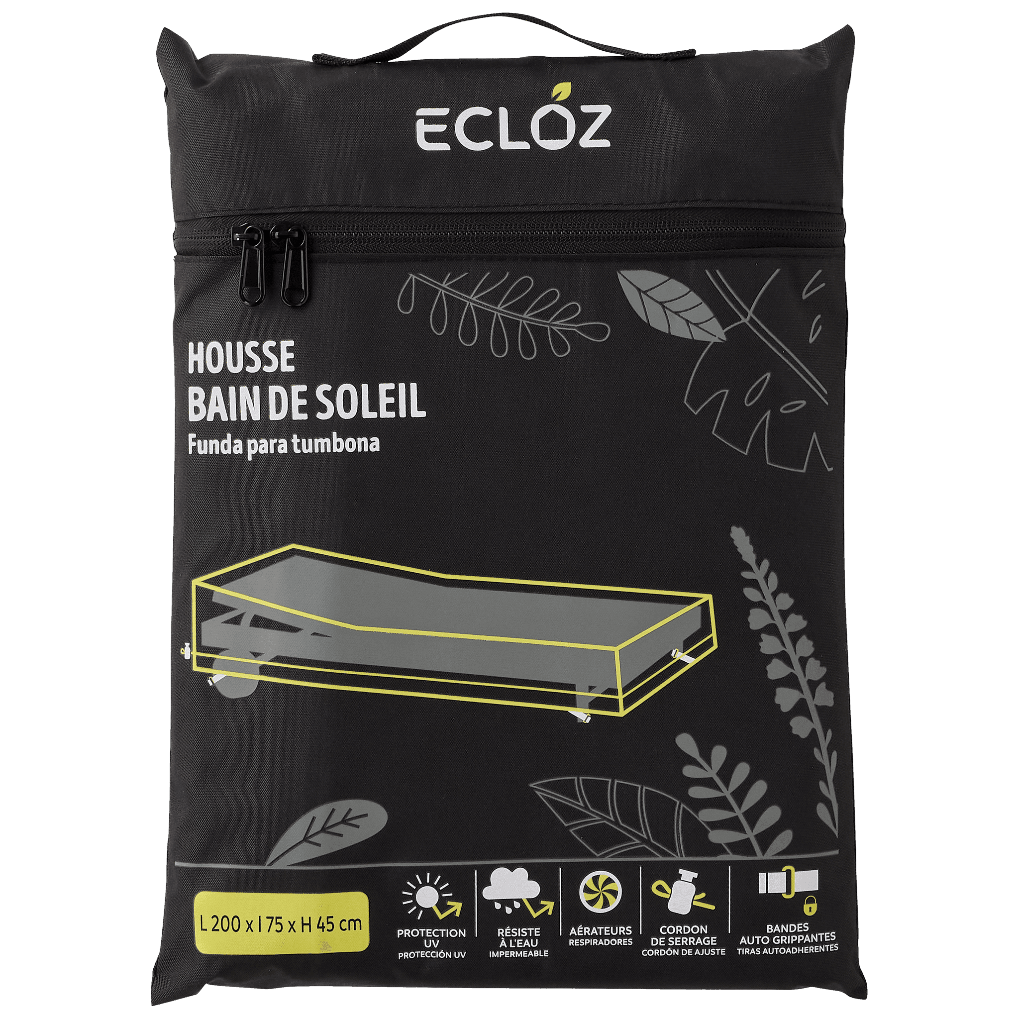 Ecloz - Housse bain de soleil polyester anthracite ECLOZ - Imagen 2