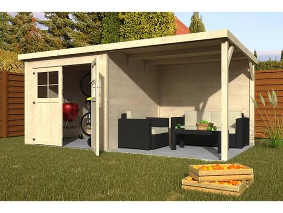 Decor et Jardin - Abri de jardin bois auvent toit plat 11m² Paradis Décor et Jardin - Image 2