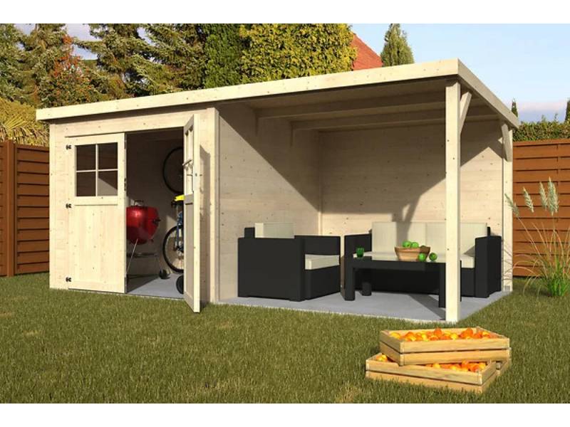 Decor et Jardin - Abri de jardin bois auvent toit plat 11m² Paradis Décor et Jardin - Image 2