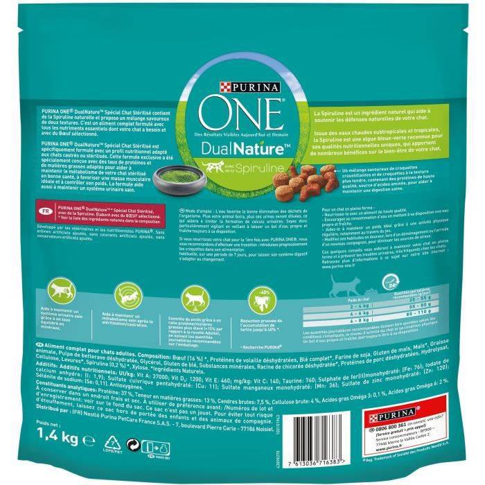 Purina One - Croquettes pour chat stérilisé bœuf et spiruline - One - Image 7