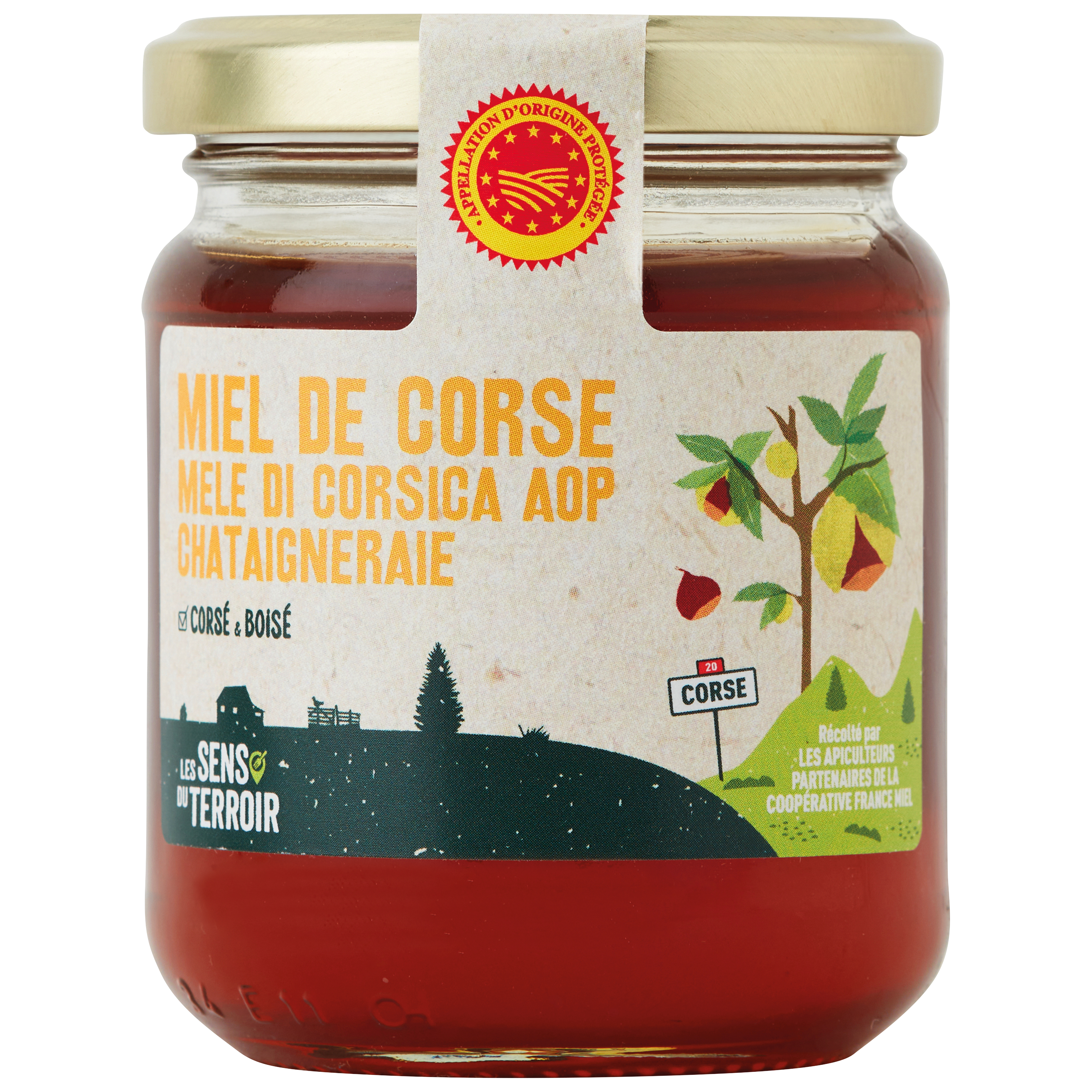Les Sens du Terroir - Miel de Corse AOP châtaigneraie 250 g - Les Sens du Terroir