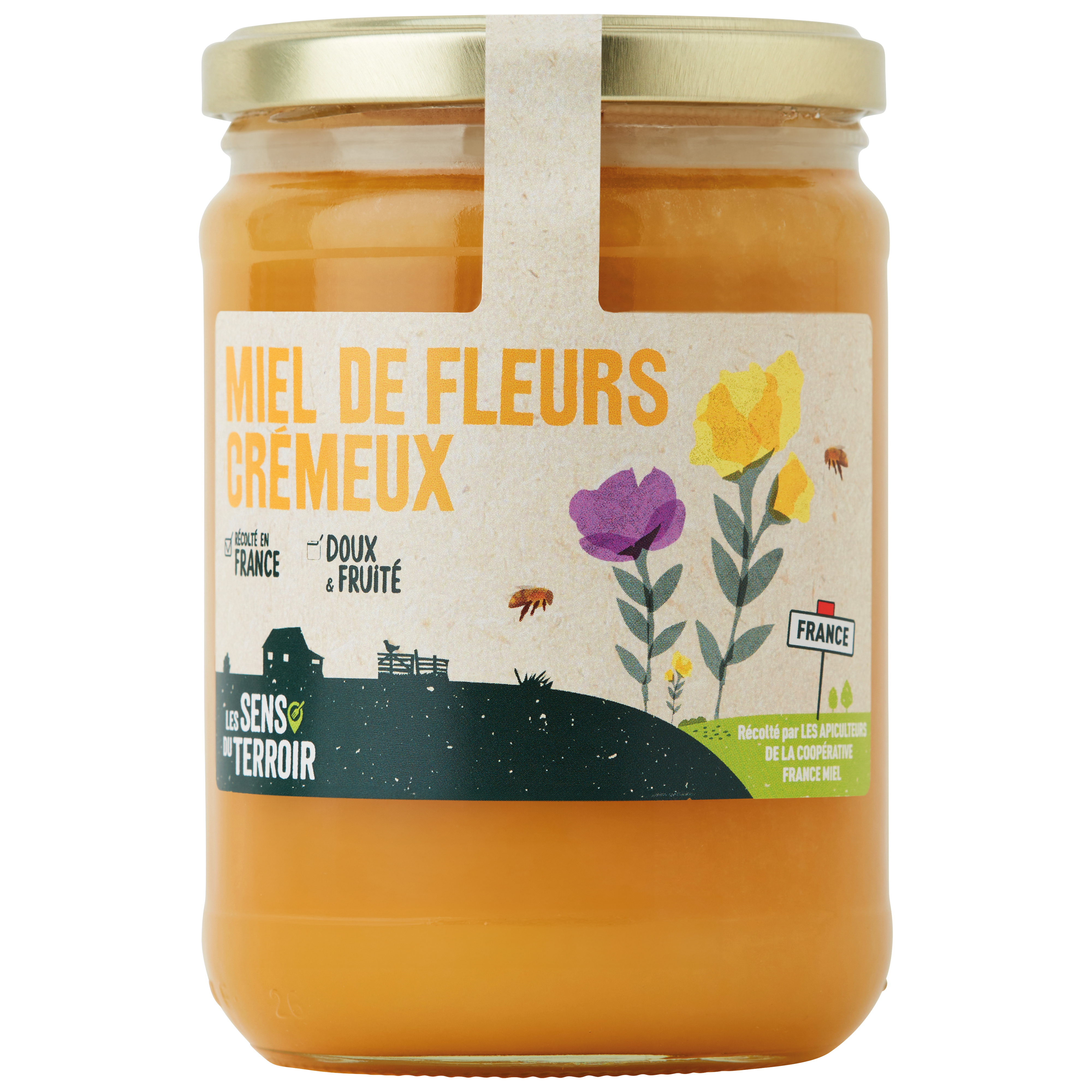 Les Sens du Terroir - Miel de fleurs crémeux 750 g - Les Sens du Terroir