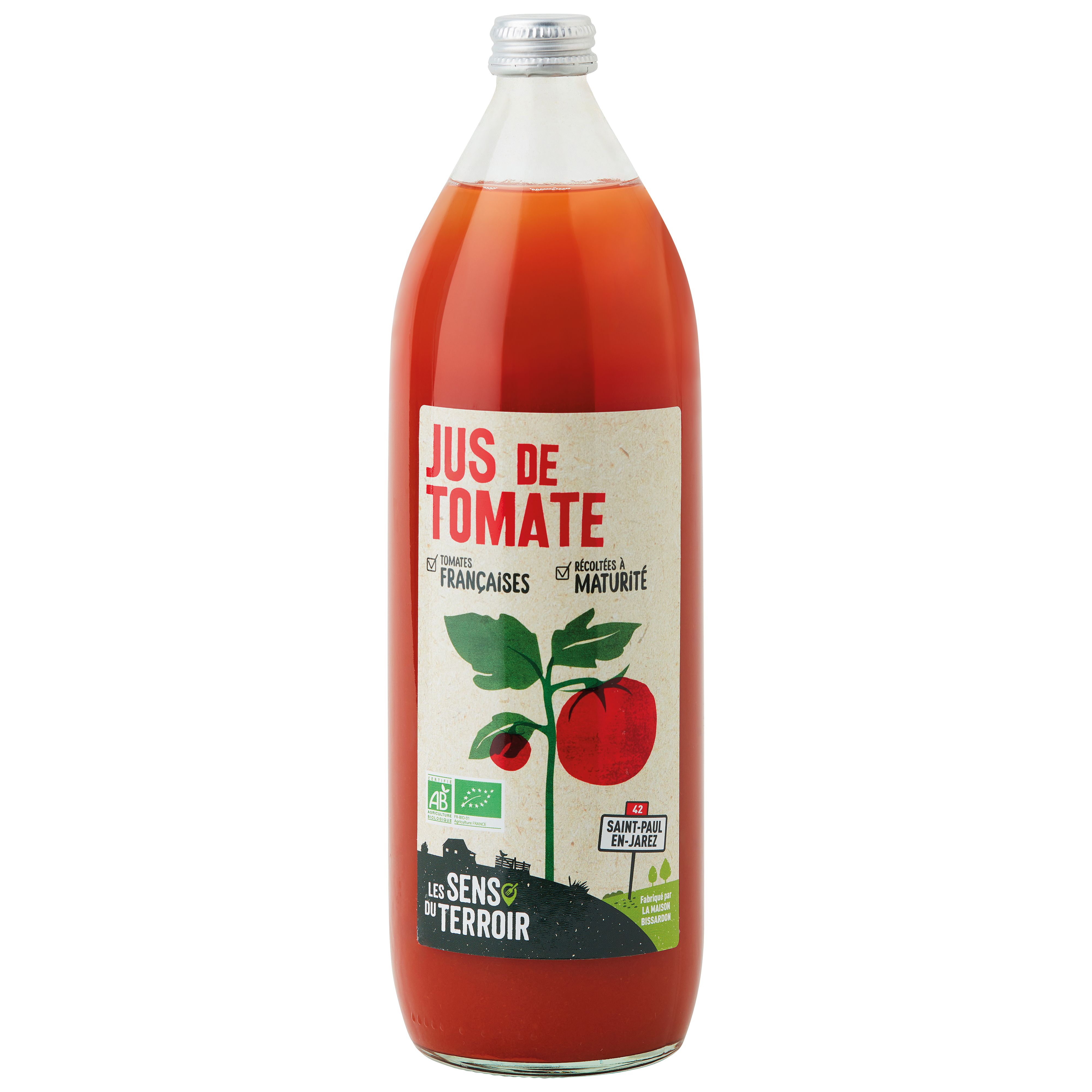 Les Sens du Terroir - Jus de tomates BIO 1 L - Les Sens du Terroir