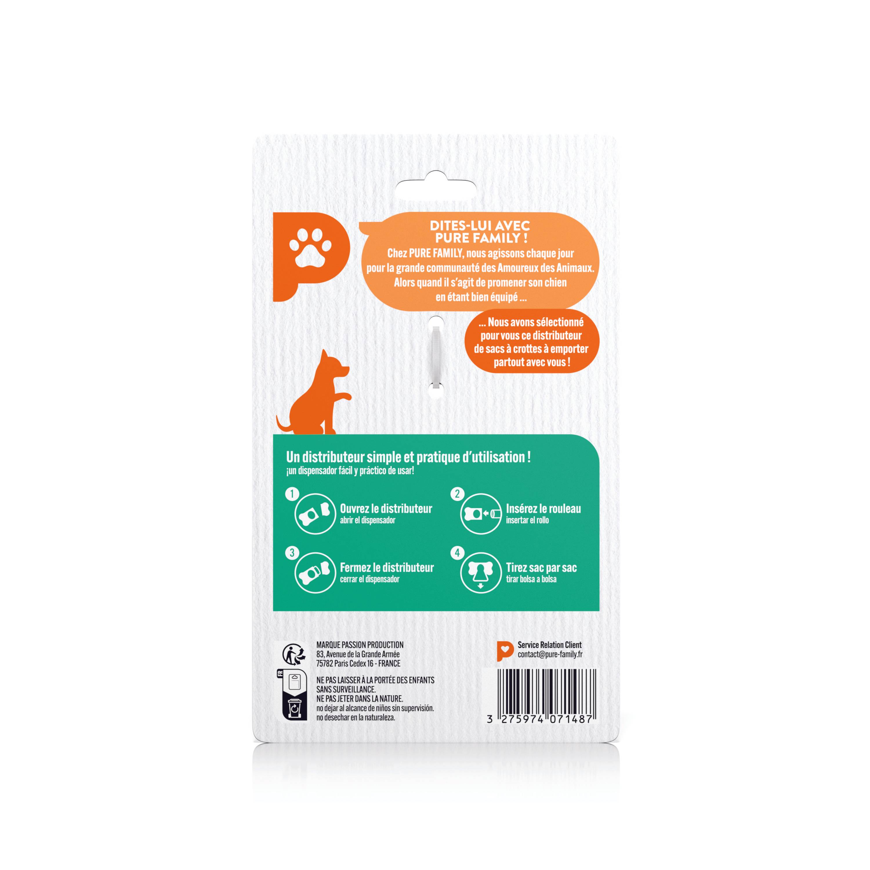 Pure Family - Dispensador de bolsas para excrementos en forma de hueso - PURE FAMILY - Imagen 1