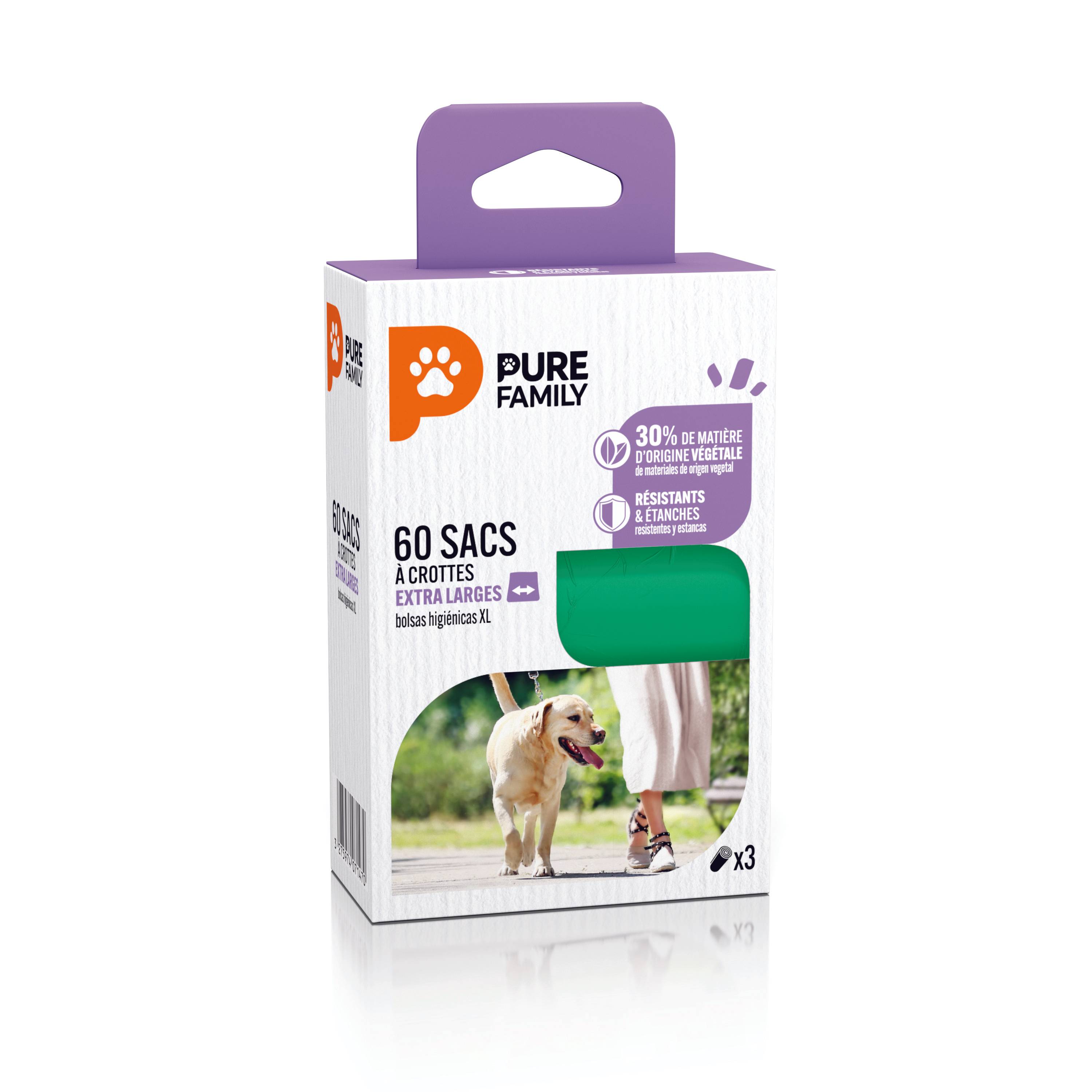 Pure Family - Sac à crottes X60 grand chien - PURE FAMILY