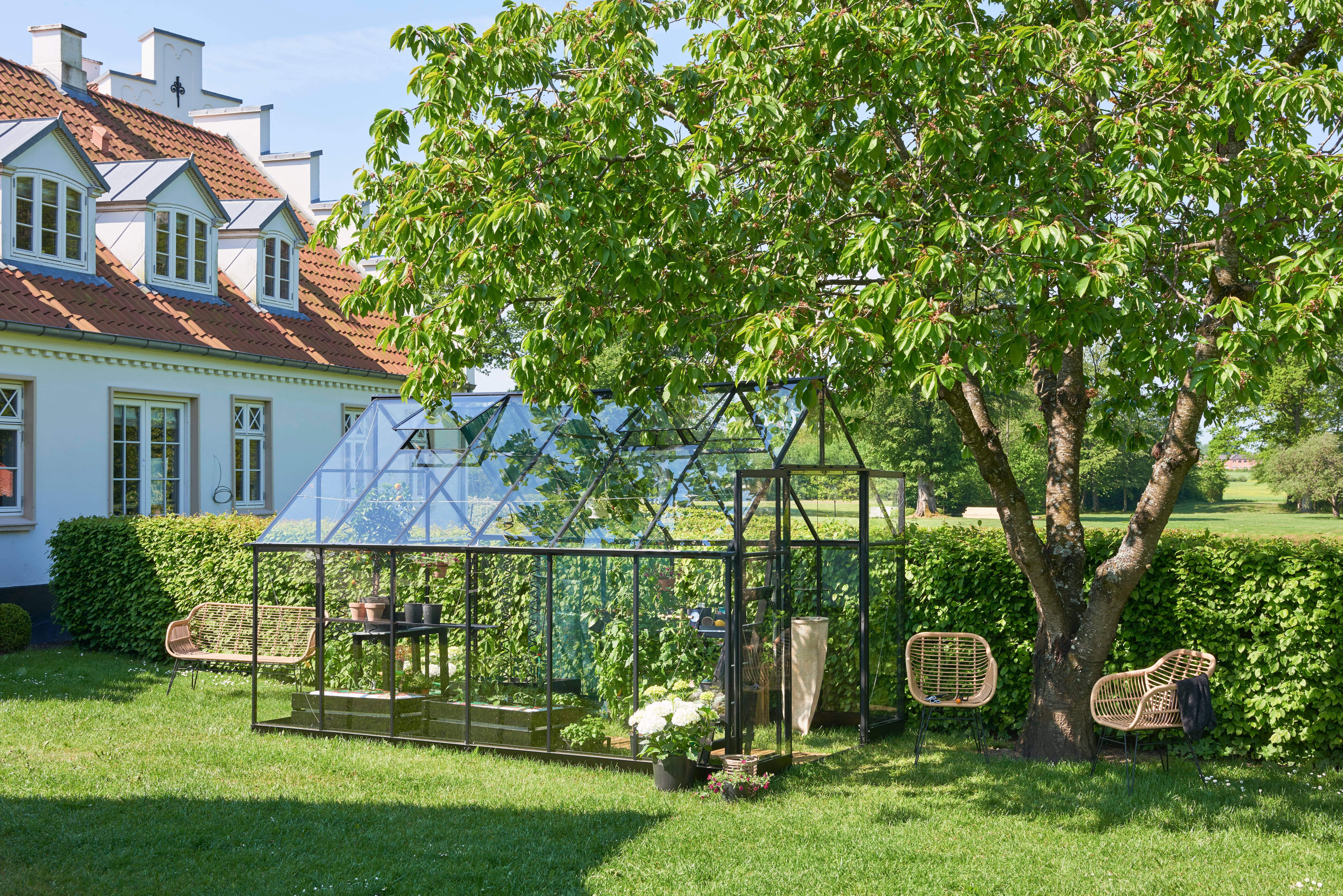 Halls - Serre de jardin verre trempé aluminium noir 9,4 m² Qube 8 - Halls - Image 3
