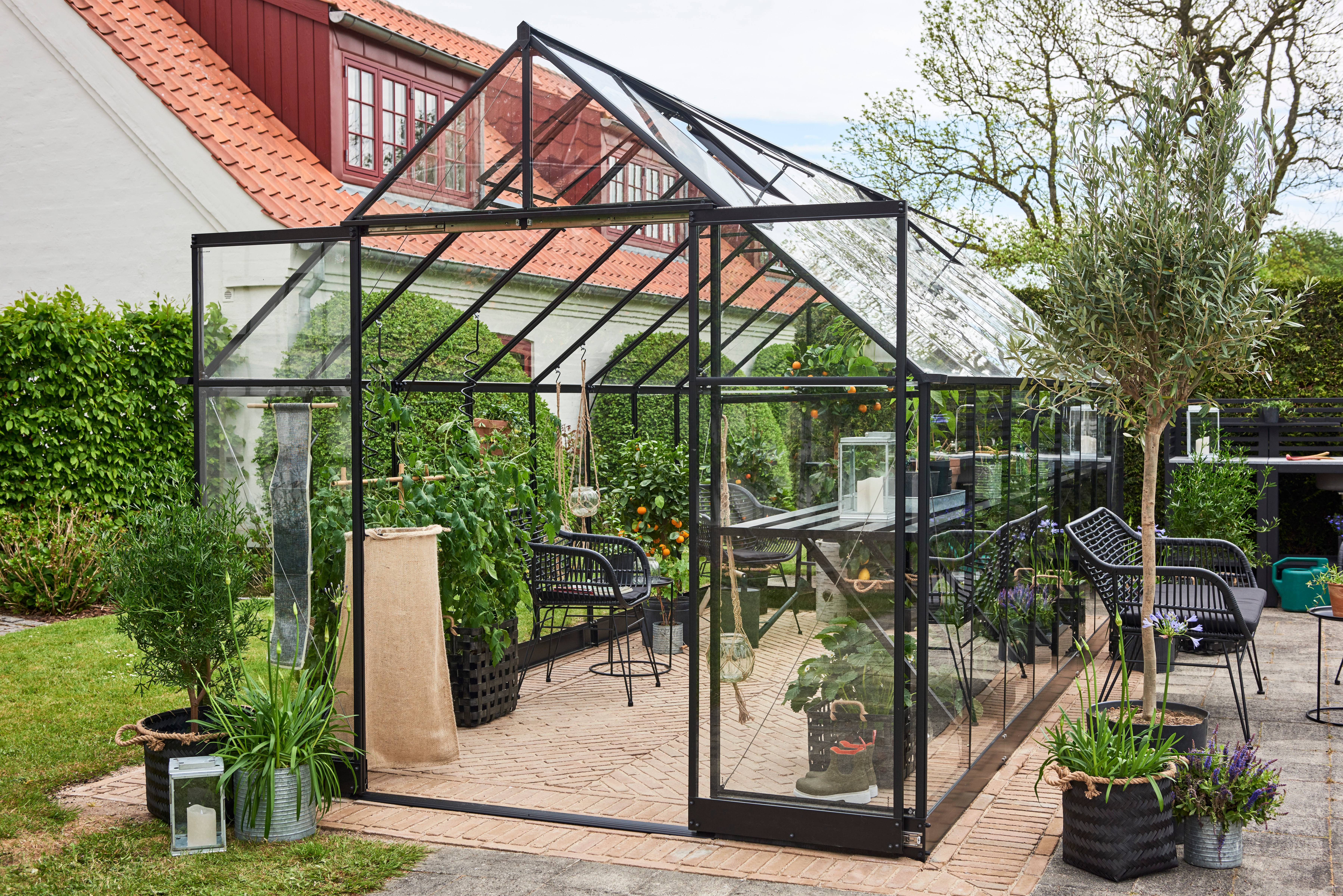 Halls - Serre de jardin verre trempé aluminium noir 12,5 m² Qube 8 - Halls - Image 6