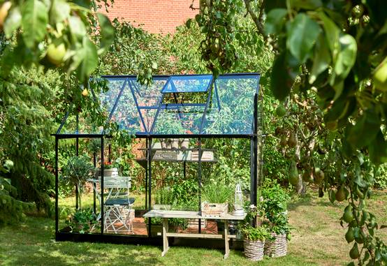 Halls - Serre de jardin verre trempé aluminium noir 4,7 m² Qube 6 - Halls - Image 3