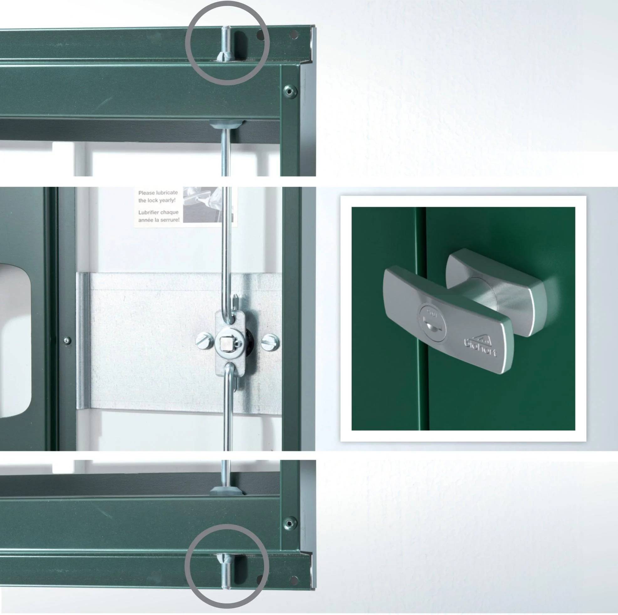 Armoire de jardin métal L155 H182,5 cm Biohort gris - Image 2