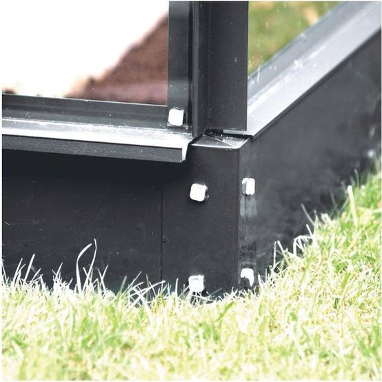 LAMS - Serre de jardin verre trempé aluminium anthracite 3,7 m² Allium avec embase - Lams - Image 4