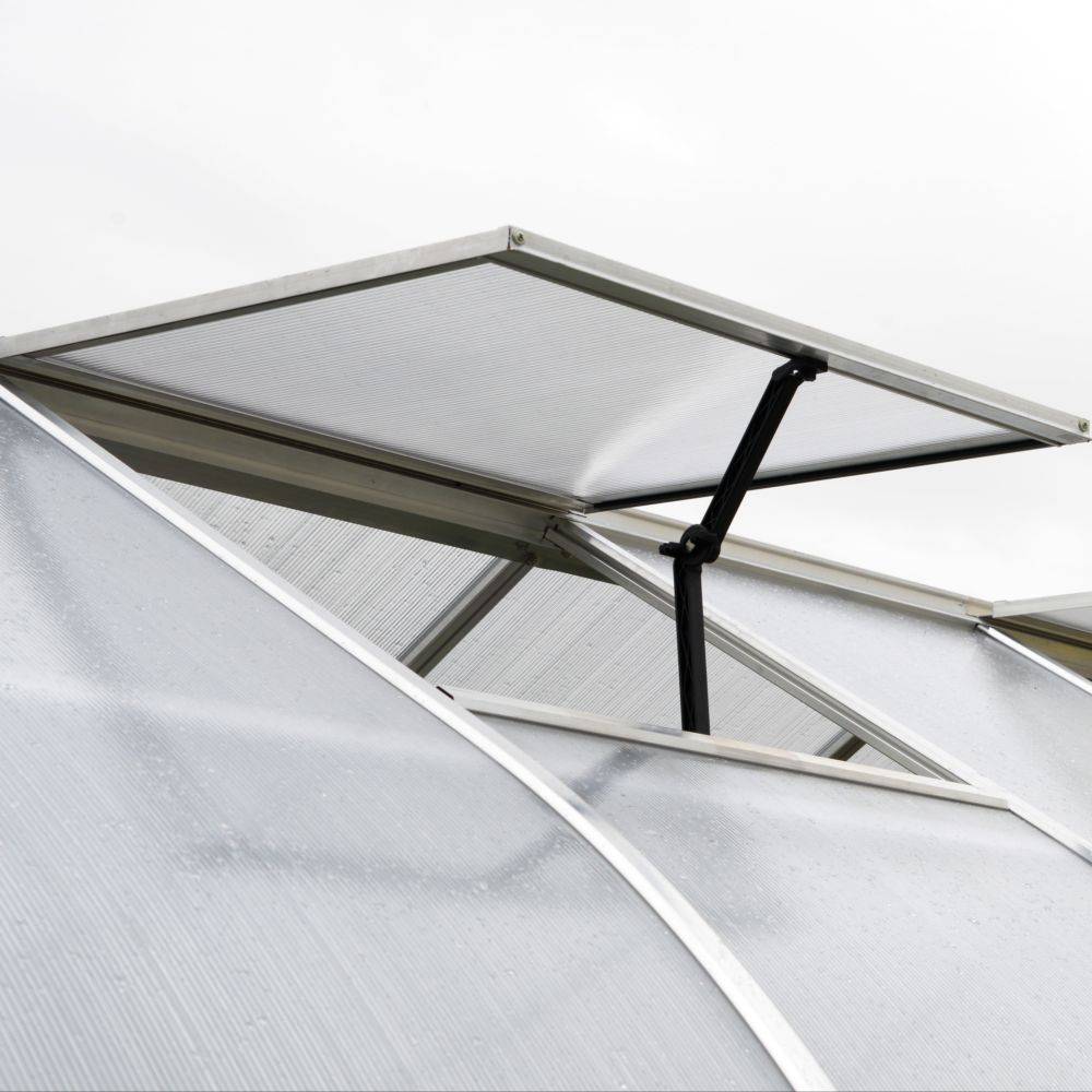 Serre de Jardin Polycarbonate Double Paroi Argent 244 x 244 cm - PALRAM - Image 4