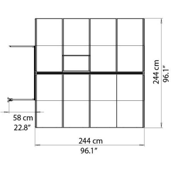 Serre de Jardin Polycarbonate Double Paroi Argent 244 x 244 cm - PALRAM - Image 9