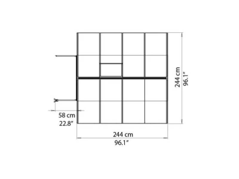Serre de Jardin Polycarbonate Double Paroi Argent 244 x 244 cm - PALRAM - Image 8