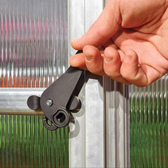 Serre de Jardin Polycarbonate Double Paroi Argent 244 x 244 cm - PALRAM - Image 5