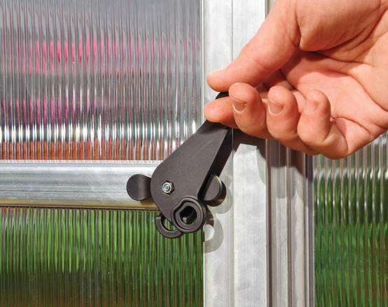 Serre de Jardin Polycarbonate Double Paroi Argent 244 x 244 cm - PALRAM - Image 12