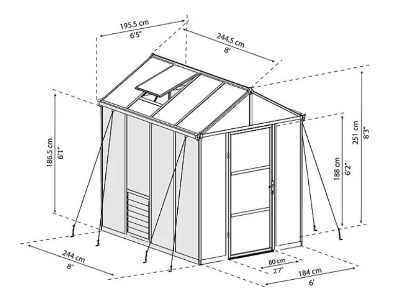 Canopia by Palram - Serre de jardin Polycarbonate Anthracite 4,54 m² – PALRAM - Image 2