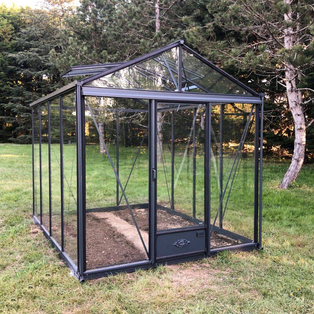 LAMS - Serre de jardin verre trempé aluminium anthracite 7,3 m² Luxia avec embase - Lams - Image 1