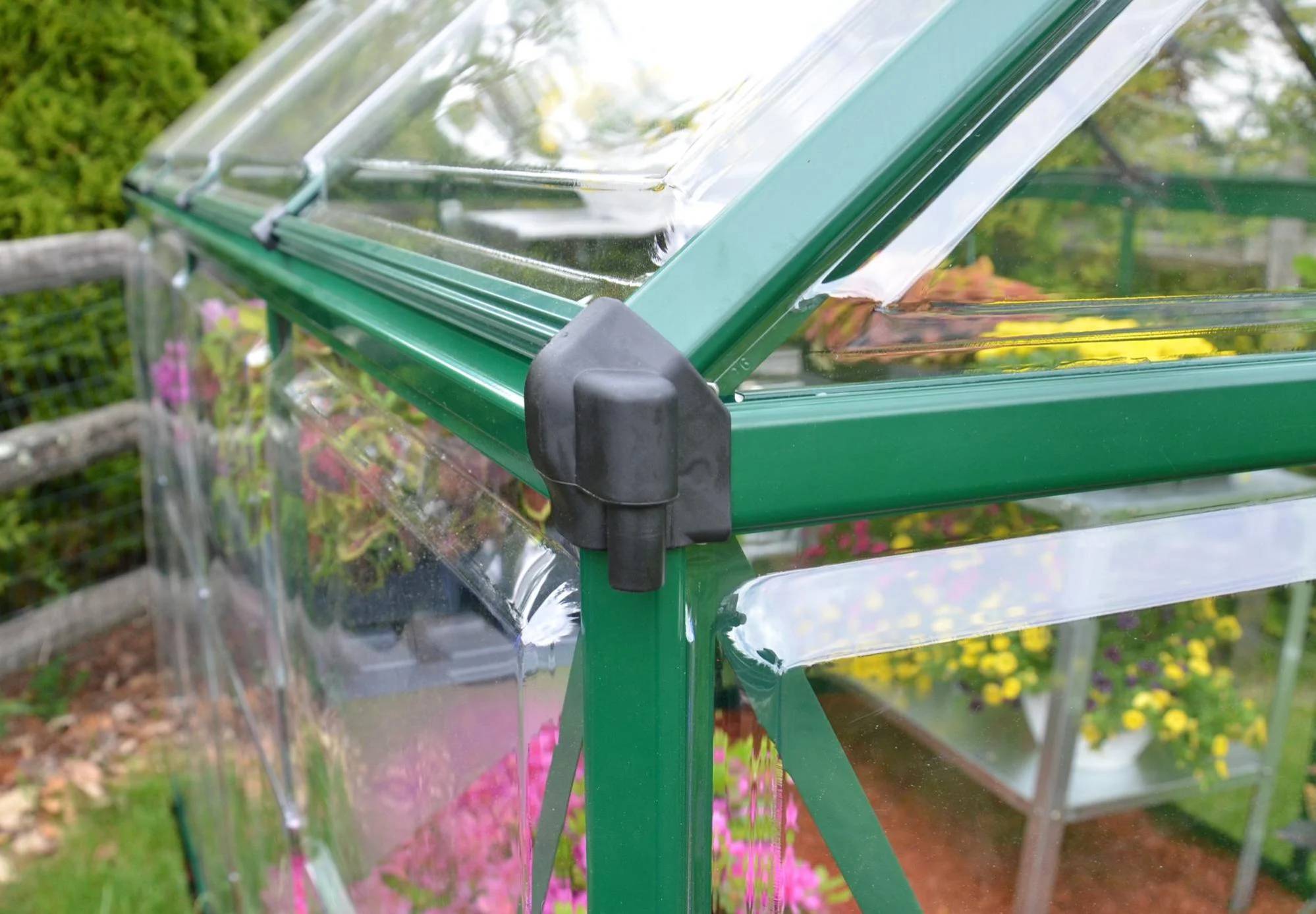 Canopia by Palram - Serre de jardin polycarbonate aluminium vert 5,7 m² Harmony avec embase - Canopia by Palram - Image 2