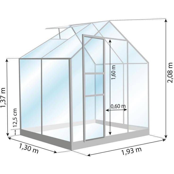 LAMS - Serre de jardin verre trempé aluminium anthracite 2,5 m² Allium avec embase - Lams - Image 7