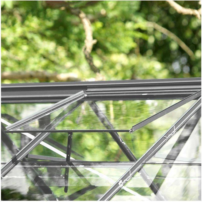 LAMS - Serre de jardin verre trempé aluminium anthracite 4,9 m² Allium avec embase - Lams - Image 10