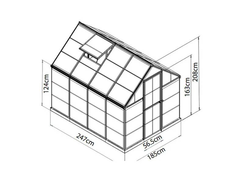Canopia by Palram - Serre de jardin polycarbonate aluminium vert 4,6 m² Harmony avec embase - Canopia by Palram - Image 10