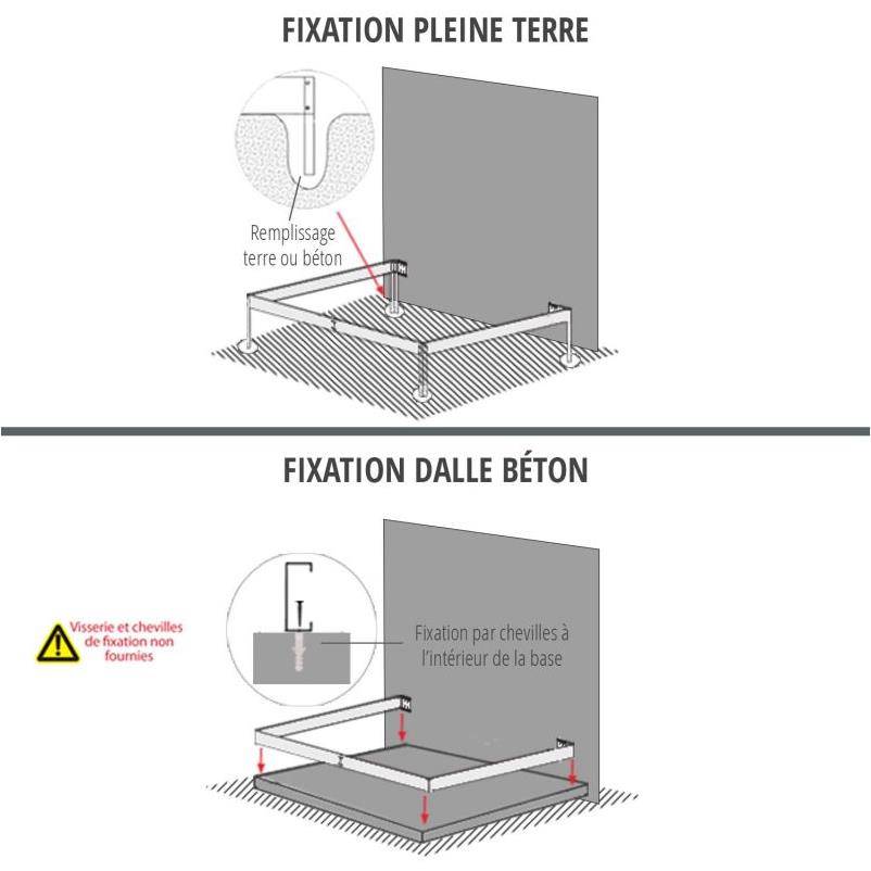 LAMS - Serre de jardin adossée verre trempé aluminium anthracite 0,9 m² Melissa avec embase - Lams - Image 2