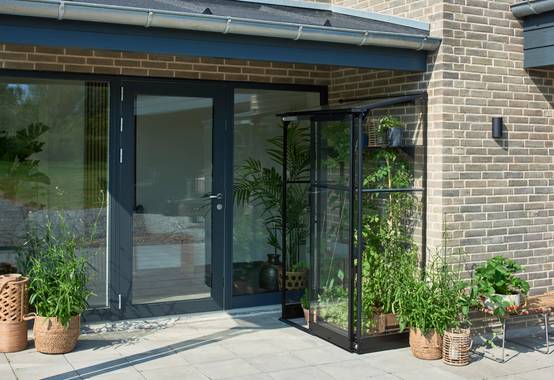 Halls - Serre de jardin adossée verre trempé aluminium noir 0,8 m² Qube Lean-to 2 - Halls - Image 8