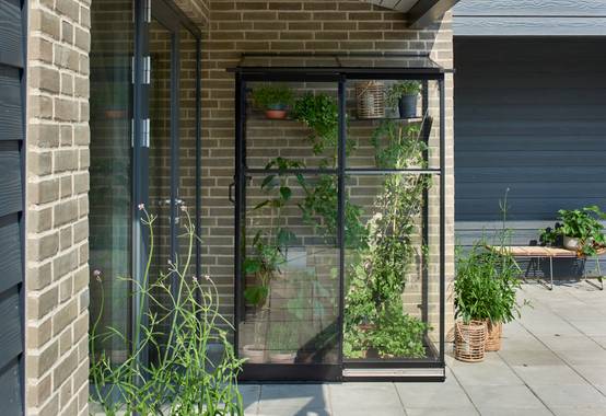 Halls - Serre de jardin adossée verre trempé aluminium noir 0,8 m² Qube Lean-to 2 - Halls - Image 7