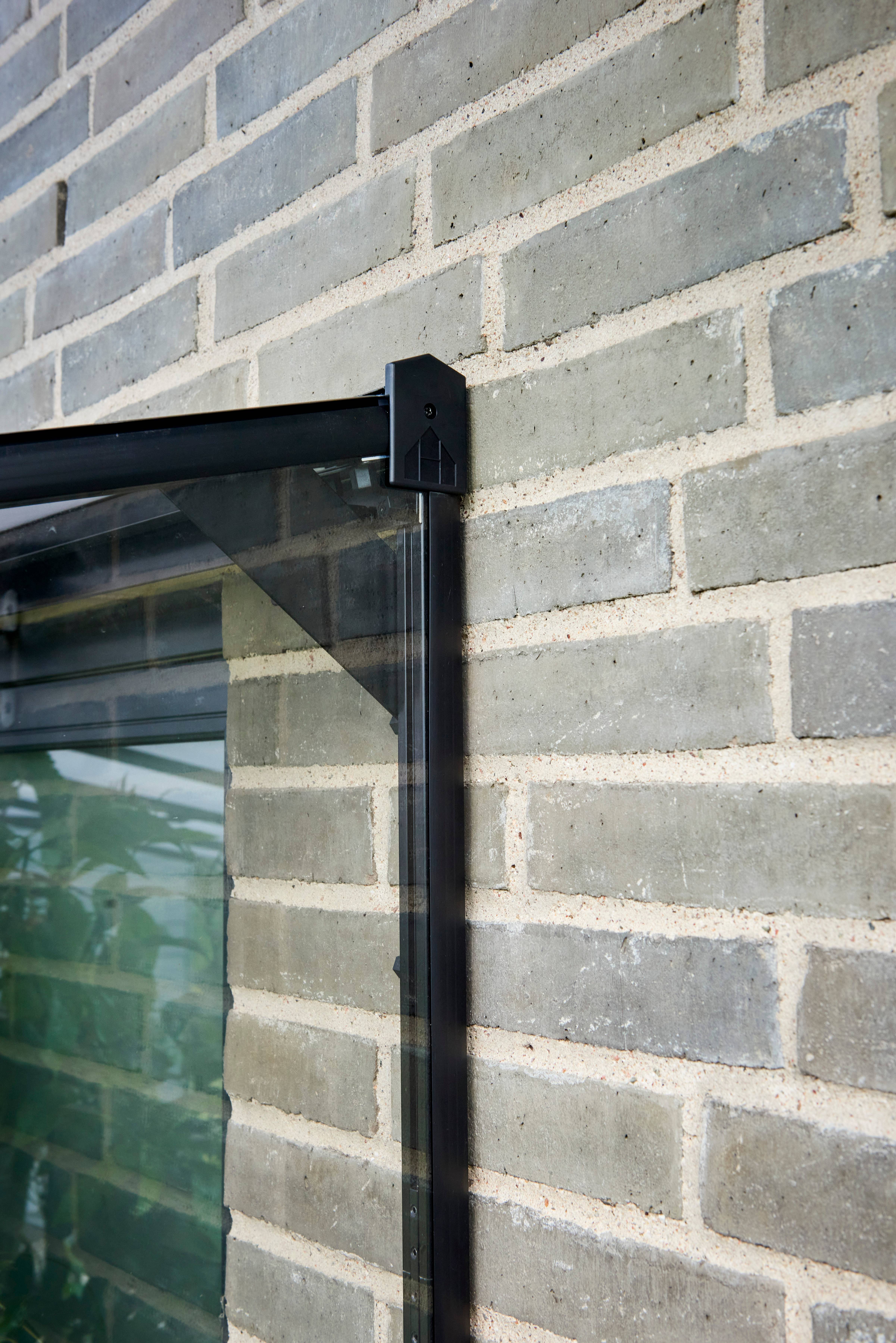 Halls - Serre de jardin adossée verre trempé aluminium noir 0,8 m² Qube Lean-to 2 - Halls - Image 3
