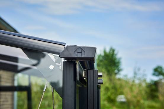 Halls - Serre de jardin adossée verre trempé aluminium noir 0,8 m² Qube Lean-to 2 - Halls - Image 5