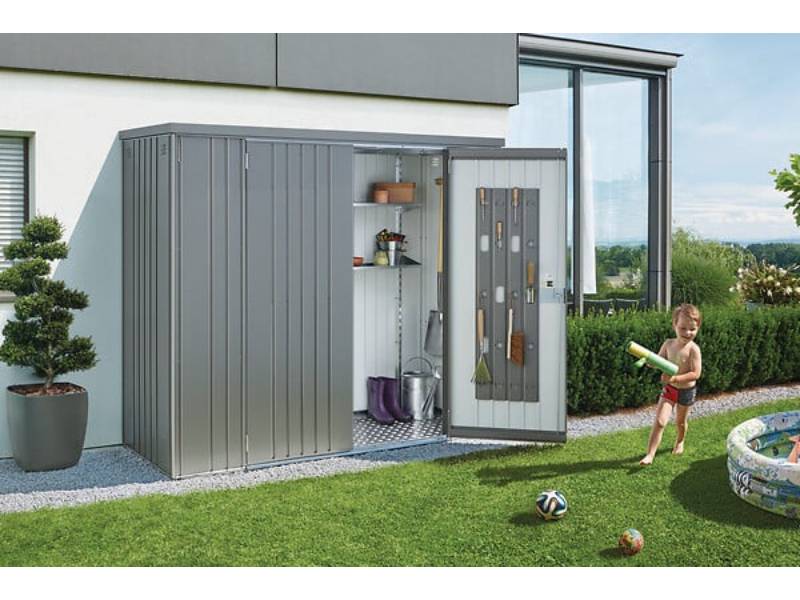 Armoire de jardin métal L227 H182,5 cm Biohort gris - Image 1