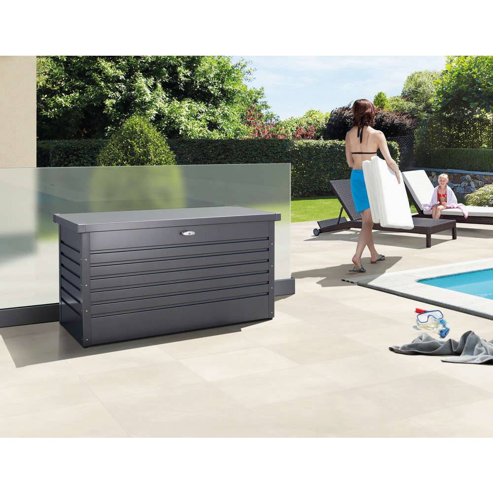 Coffre de jardin métal 460L Biohort gris foncé - Imagen 9