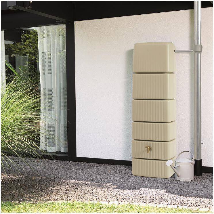 Garantia - Récupérateur d'eau de pluie murale 300L collecteur et robinet inclus Slim sable - GARANTIA - Image 2