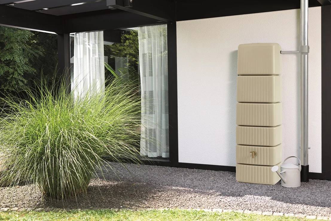 Garantia - Récupérateur d'eau de pluie murale 300L collecteur et robinet inclus Slim sable - GARANTIA - Image 8