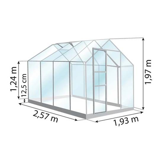 LAMS - Serre de jardin verre trempé aluminium brut 4,9 m² Allium avec embase - Lams - Image 9