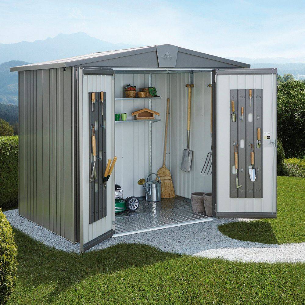 Abri de jardin métal 3,8 m² Ep. 0,53 mm Europa 3 Biohort gris - Image 1