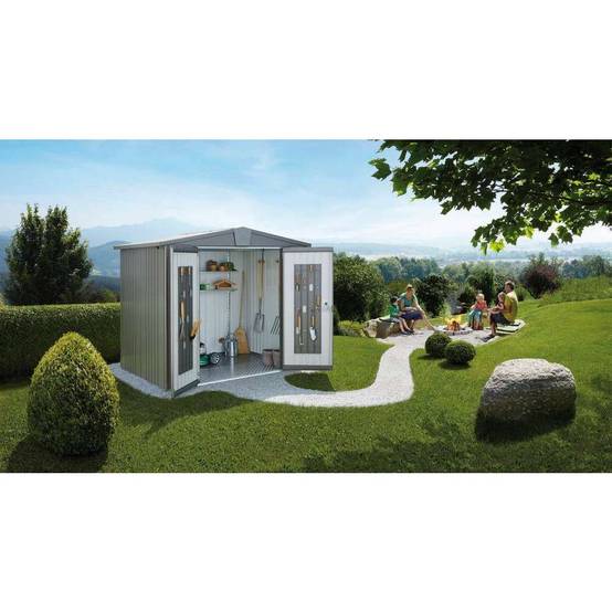 Abri de jardin métal 3,8 m² Ep. 0,53 mm Europa 3 Biohort gris - Image 9
