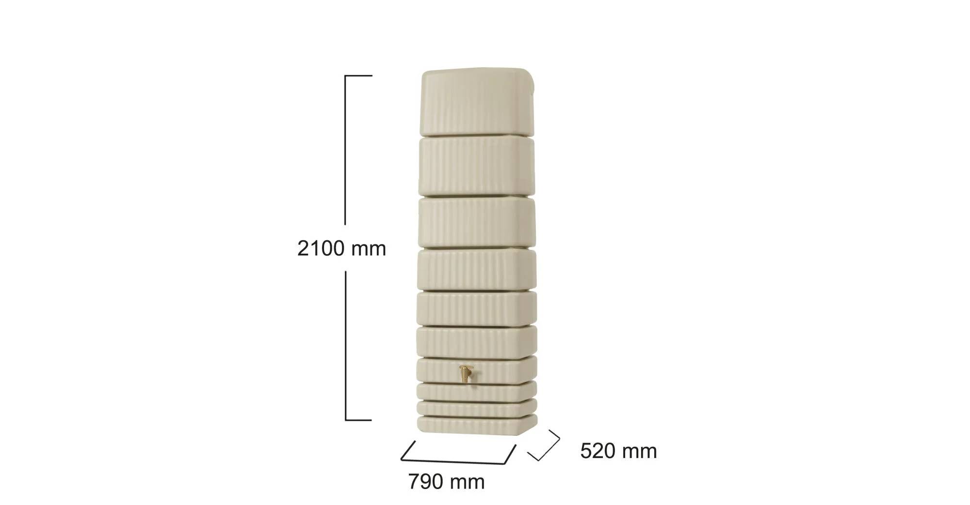Garantia - Récupérateur d'eau de pluie murale 650L sable - GARANTIA - Image 5