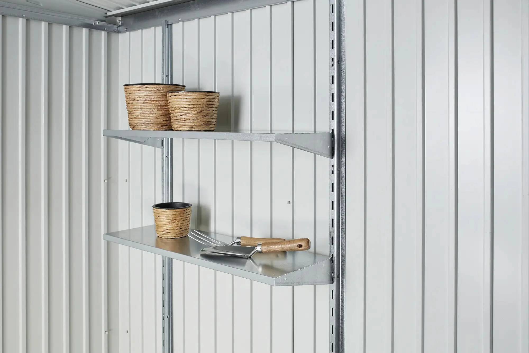 Abri de jardin métal 9.48 m² Ep. 0,53 mm Europa 7 Biohort gris - Image 6