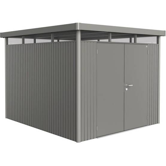 Biohort - Abri de jardin métal double porte toit plat 8,66m² Ep.53mm HighLine - Biohort - Image 1
