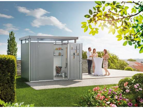 Biohort - Abri de jardin métal double porte toit plat 8,66m² Ep.53mm HighLine - Biohort - Image 3