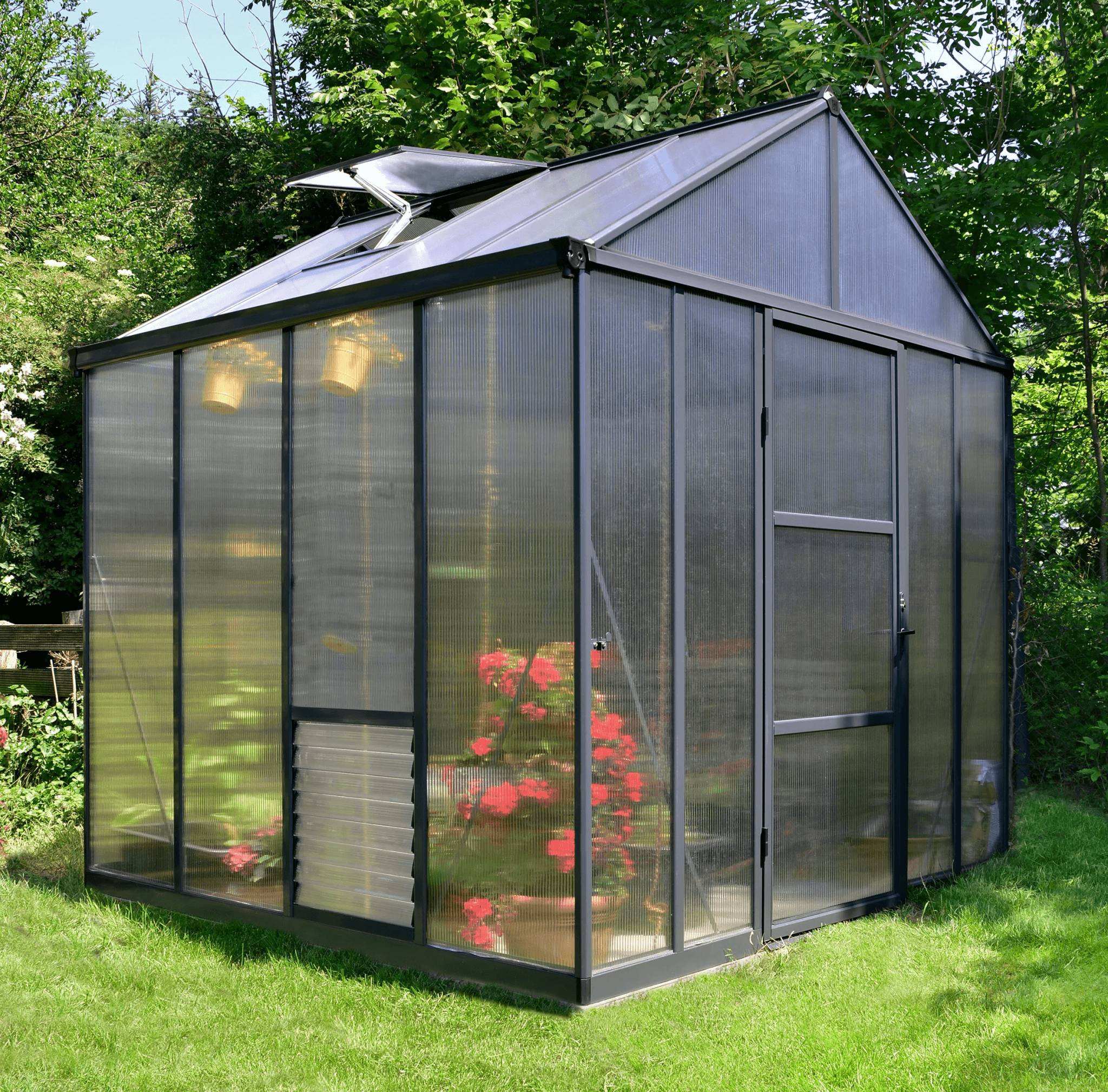 Canopia by Palram - Serre De Jardin Polycarbonate Double Paroi Gris Anthracite 5,7 m² – PALRAM - Image 16