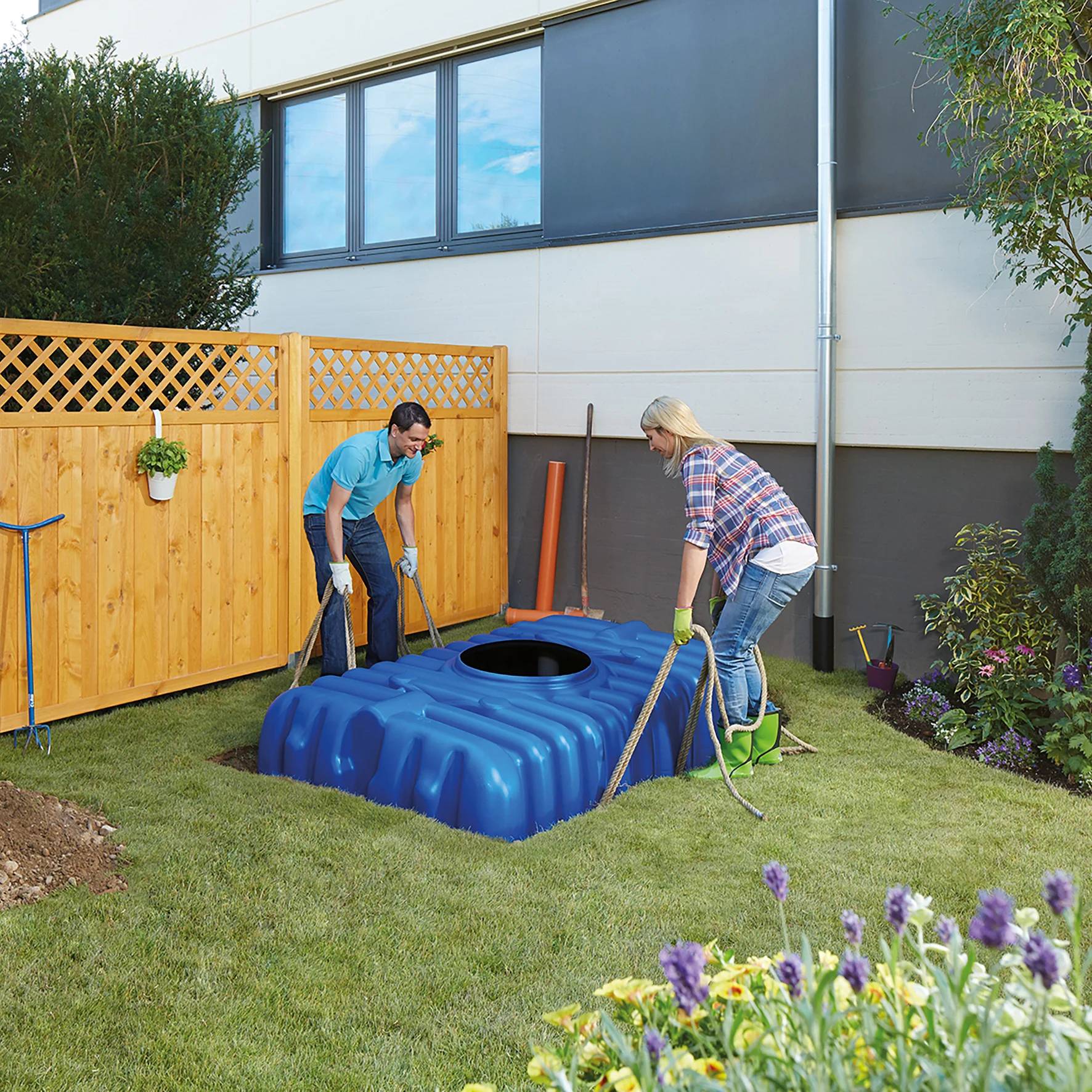 Garantia - Récupérateur d'eau de pluie cuve à enterrer 3000 L bleu – GARANTIA - Image 13