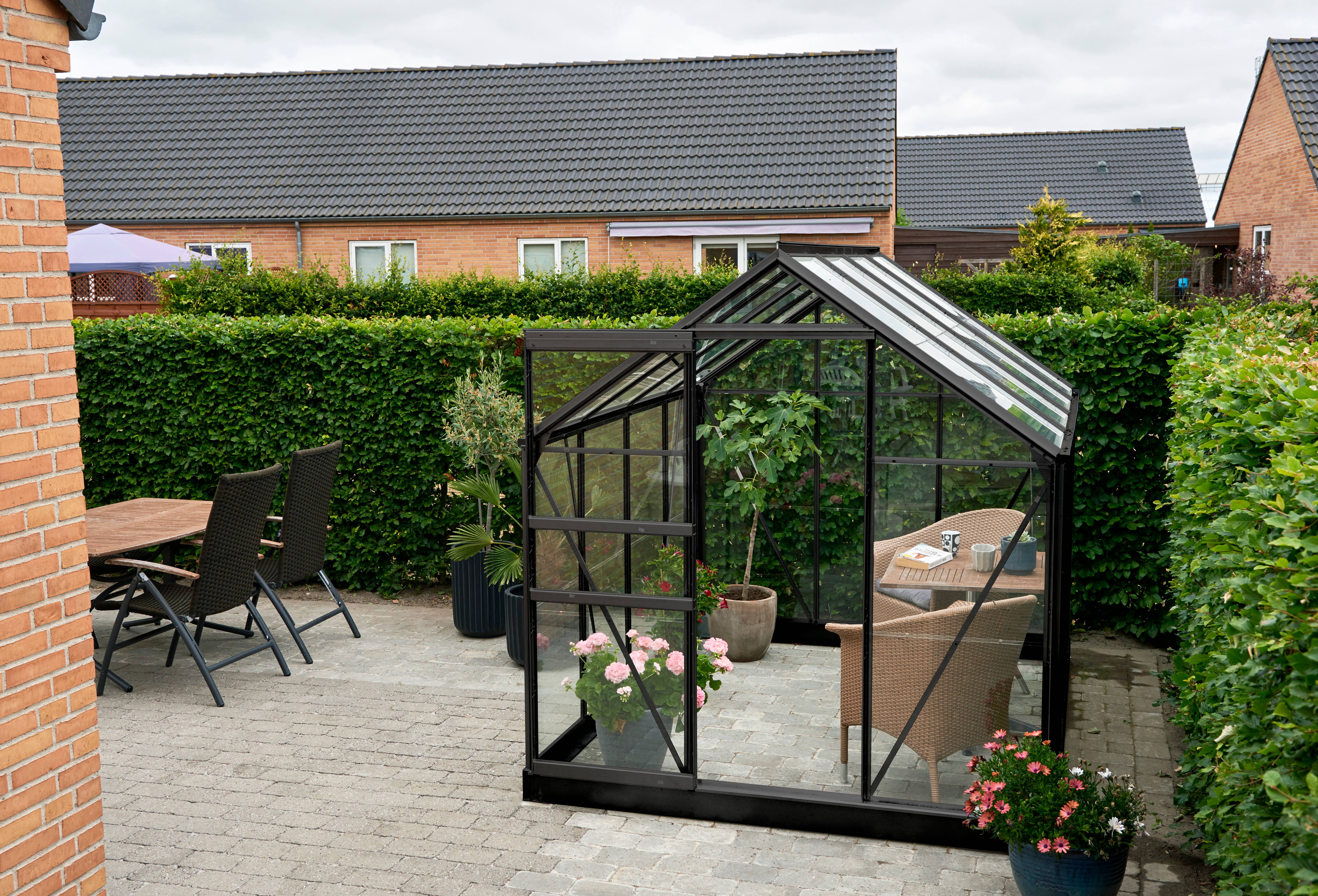 Halls - Serre de jardin verre trempé aluminium noir 5 m² Popular 86 - Halls - Image 6