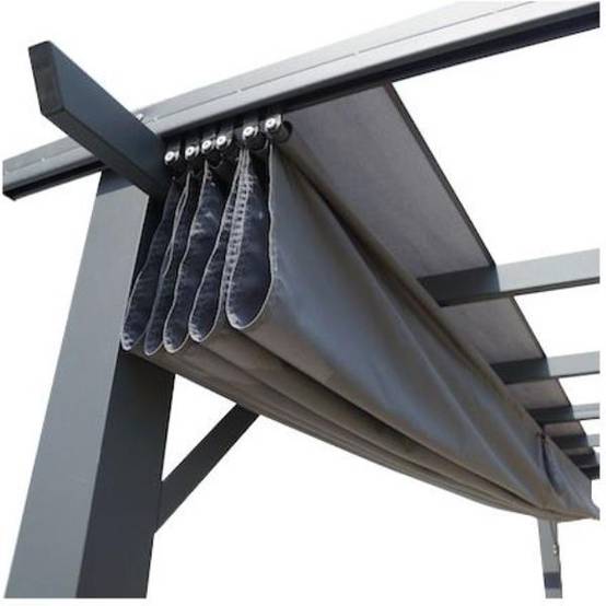Tonnelle autoportante aluminium + toile coulissante gris 4 x 3 M - Image 7