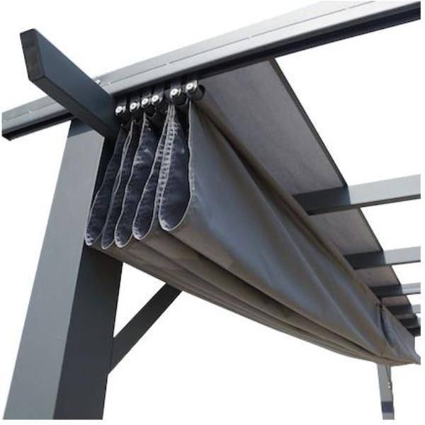 Tonnelle autoportante aluminium + toile coulissante gris 4 x 3 M - Image 7