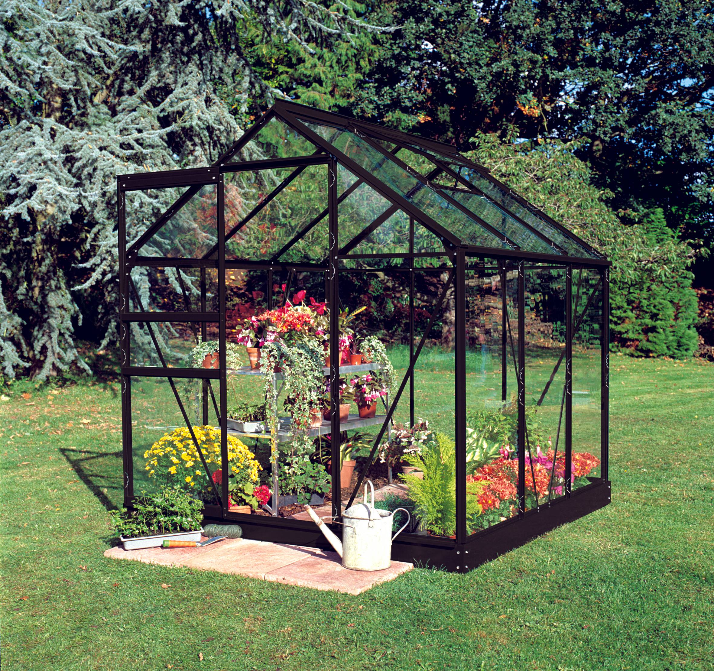 Halls - Serre de jardin verre trempé aluminium noir 3,8 m² Popular 66 - Halls - Image 1