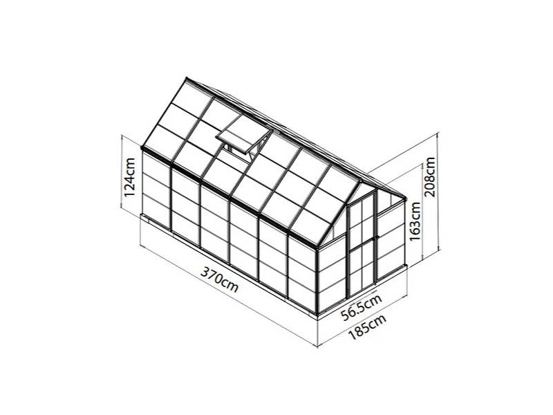 Canopia by Palram - Serre de jardin polycarbonate aluminium brut 6,8 m² Harmony avec embase - Canopia by Palram - Image 7