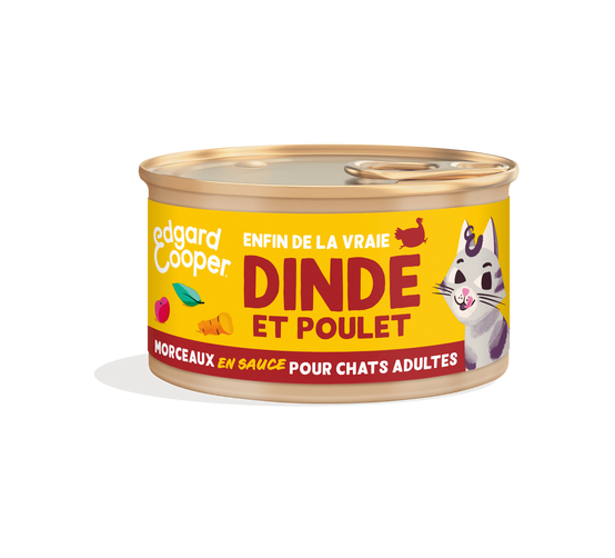 Edgard & Cooper - Morceaux en sauce Chat Naturels sans céréales Dinde & Poulet 85g - EDG COOPER - Image 1